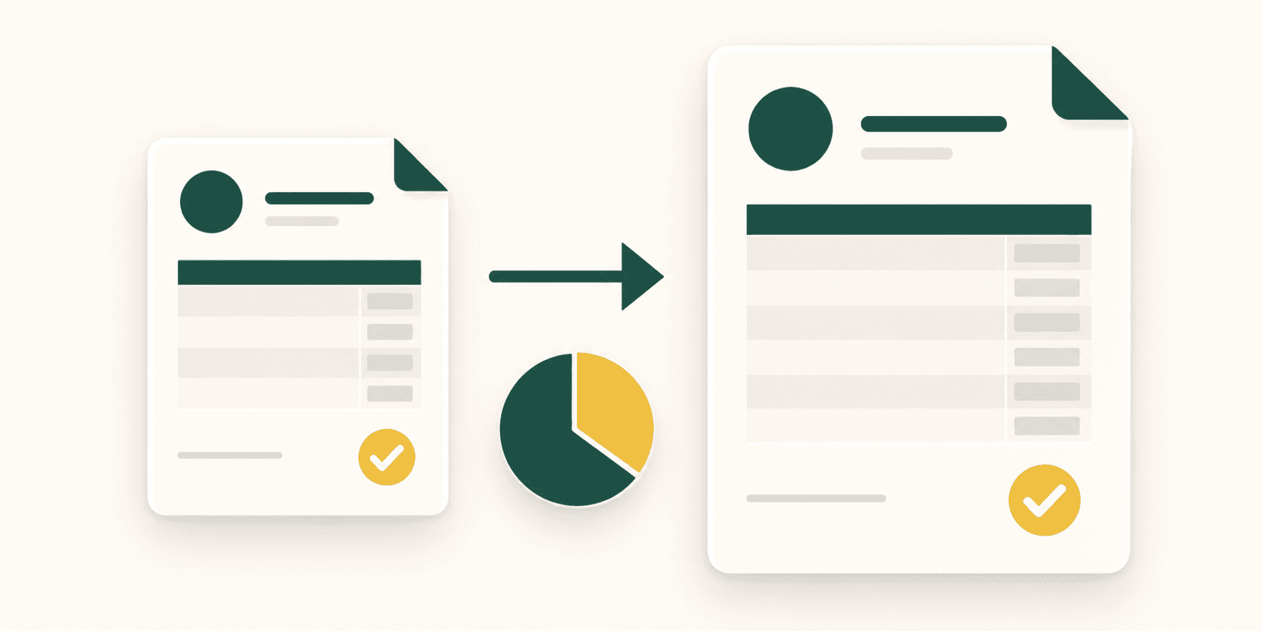 Illustrazione flat-editorial verde e oro: due fatture affiancate — una di acconto al 30% e una di saldo — con frecce che mostrano lo scorporo dell’importo già fatturato e il calcolo dell’IVA sulla differenza.