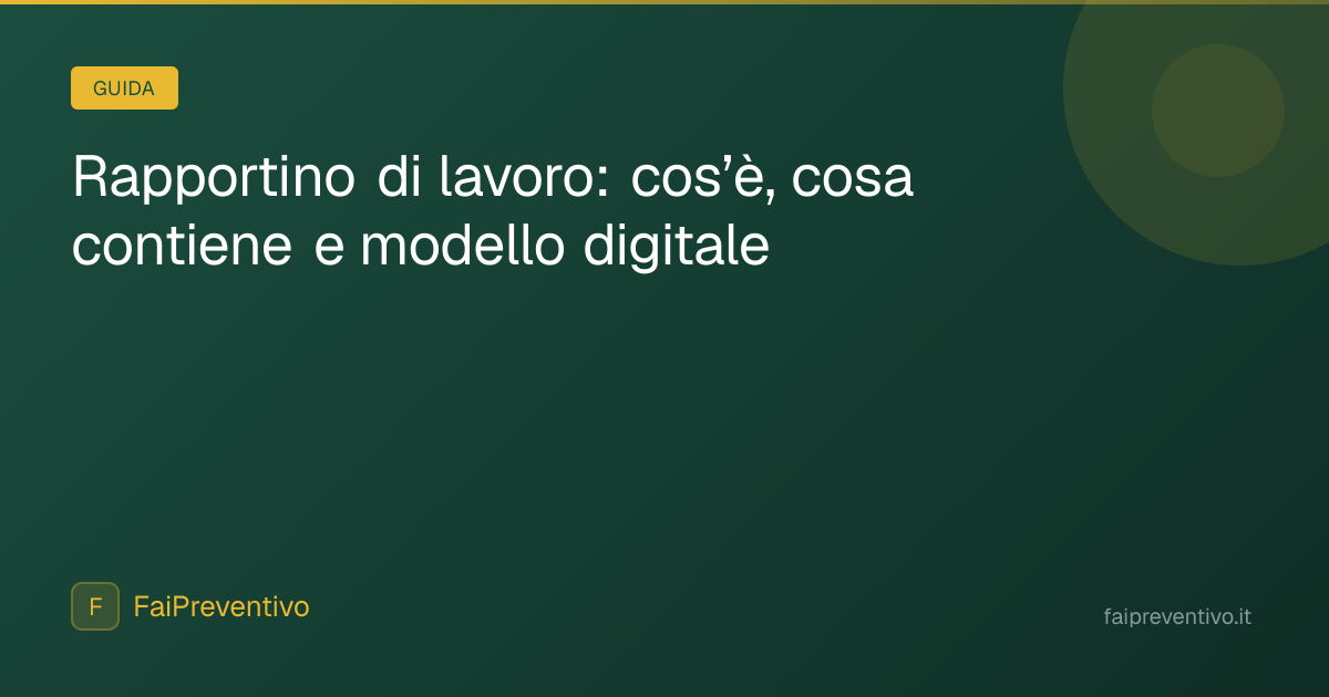 Copertina della guida FaiPreventivo al rapportino di lavoro digitale.
